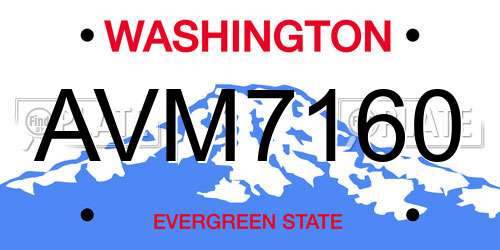 AVM7160 Washington License Plate