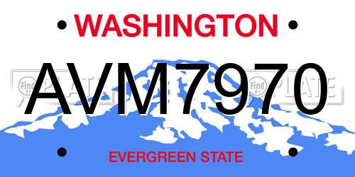 AVM7970 Washington License Plate