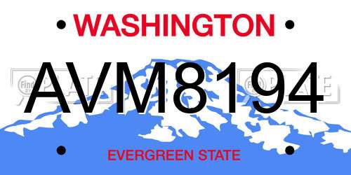 AVM8194 Washington License Plate