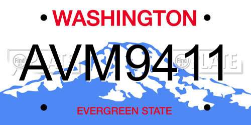 AVM9411 Washington License Plate