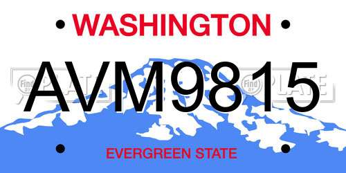 AVM9815 Washington License Plate