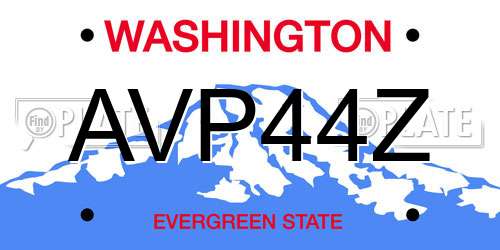AVP44Z Washington License Plate