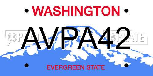 AVPA42 Washington License Plate
