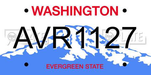 AVR1127 Washington License Plate
