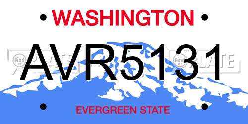 AVR5131 Washington License Plate