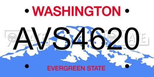 AVS4620 Washington License Plate