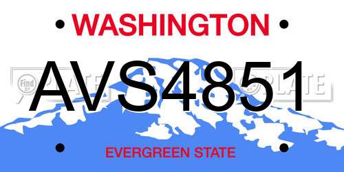 AVS4851 Washington License Plate