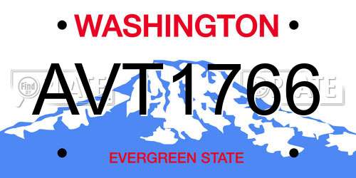 AVT1766 Washington License Plate