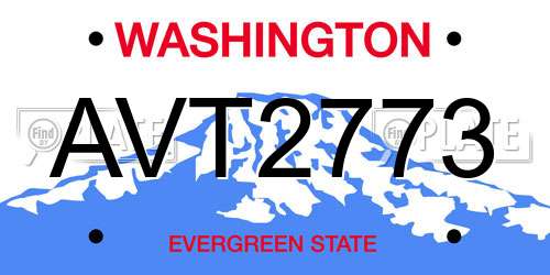 AVT2773 Washington License Plate