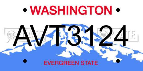 AVT3124 Washington License Plate