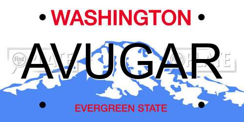 AVUGAR Washington License Plate