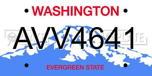 AVV4641 Washington License Plate