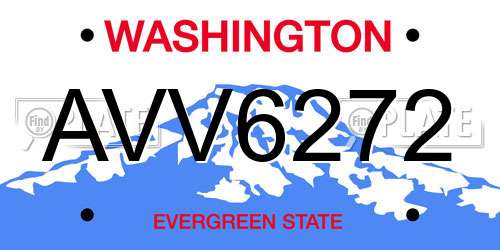 AVV6272 Washington License Plate