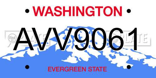 AVV9061 Washington License Plate