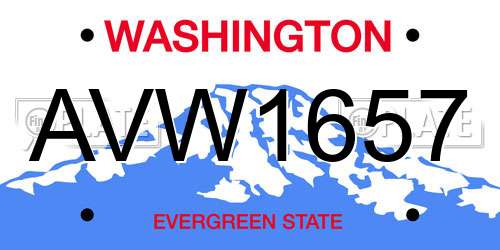 AVW1657 Washington License Plate