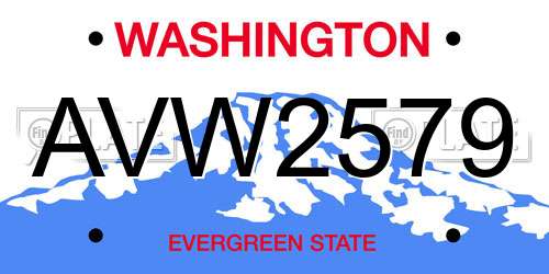 AVW2579 Washington License Plate