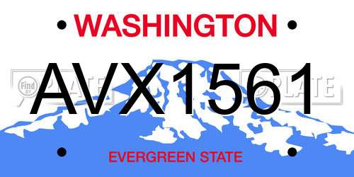 AVX1561 Washington License Plate