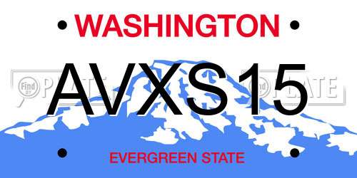 AVXS15 Washington License Plate