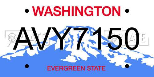 AVY7150 Washington License Plate