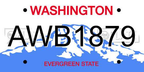 AWB1879 Washington License Plate