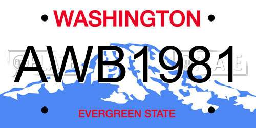 AWB1981 Washington License Plate