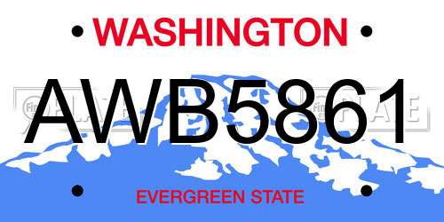 AWB5861 Washington License Plate