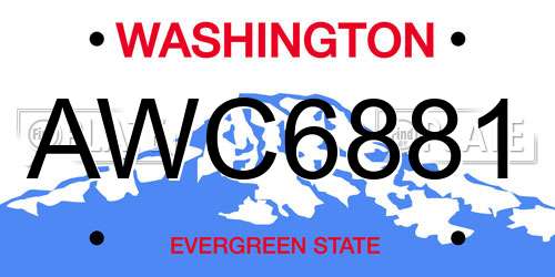 AWC6881 Washington License Plate
