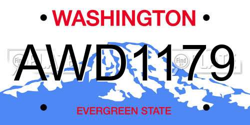 AWD1179 Washington License Plate