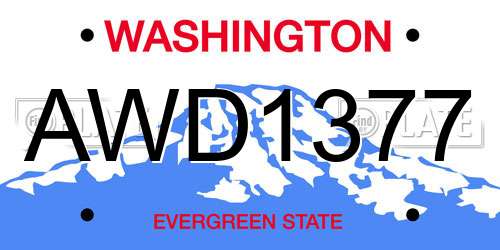 AWD1377 Washington License Plate
