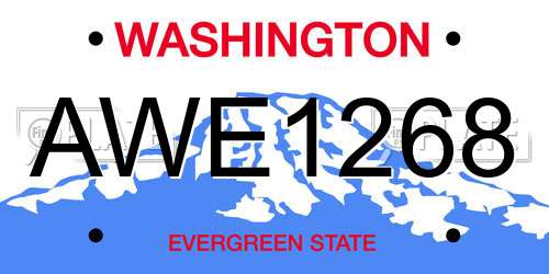 AWE1268 Washington License Plate