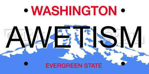 AWETISM Washington License Plate
