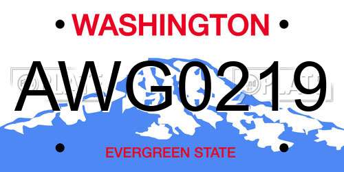 AWG0219 Washington License Plate