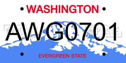 AWG0701 Washington License Plate