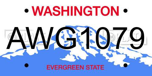AWG1079 Washington License Plate