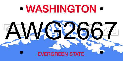 AWG2667 Washington License Plate