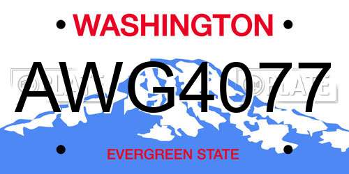 AWG4077 Washington License Plate
