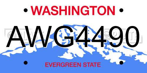 AWG4490 Washington License Plate