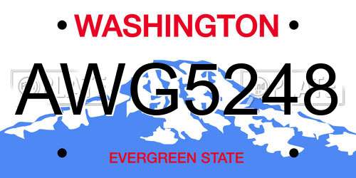 AWG5248 Washington License Plate