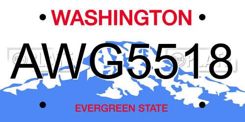 AWG5518 Washington License Plate