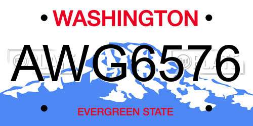 AWG6576 Washington License Plate