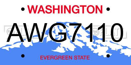 AWG7110 Washington License Plate