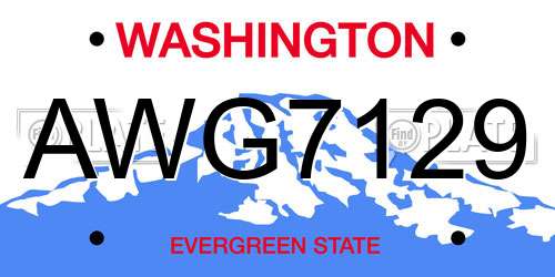 AWG7129 Washington License Plate