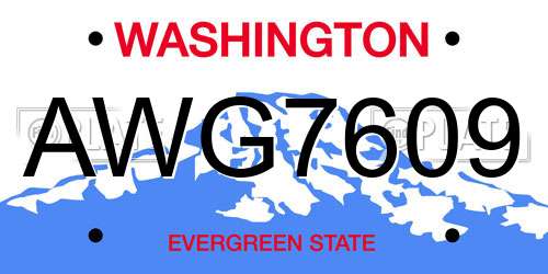AWG7609 Washington License Plate