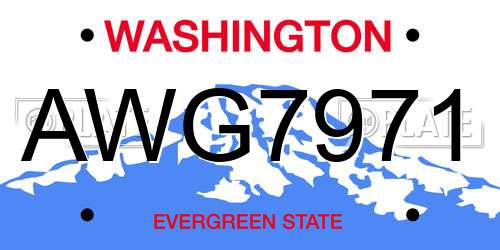 AWG7971 Washington License Plate