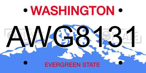 AWG8131 Washington License Plate