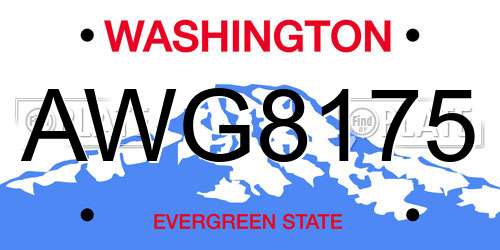 AWG8175 Washington License Plate