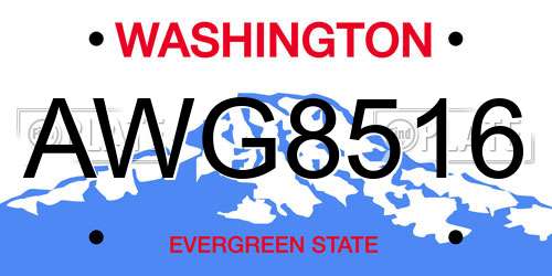 AWG8516 Washington License Plate