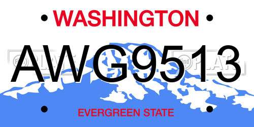 AWG9513 Washington License Plate
