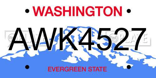AWK4527 Washington License Plate