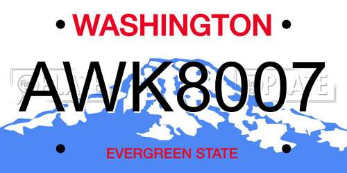 AWK8007 Washington License Plate